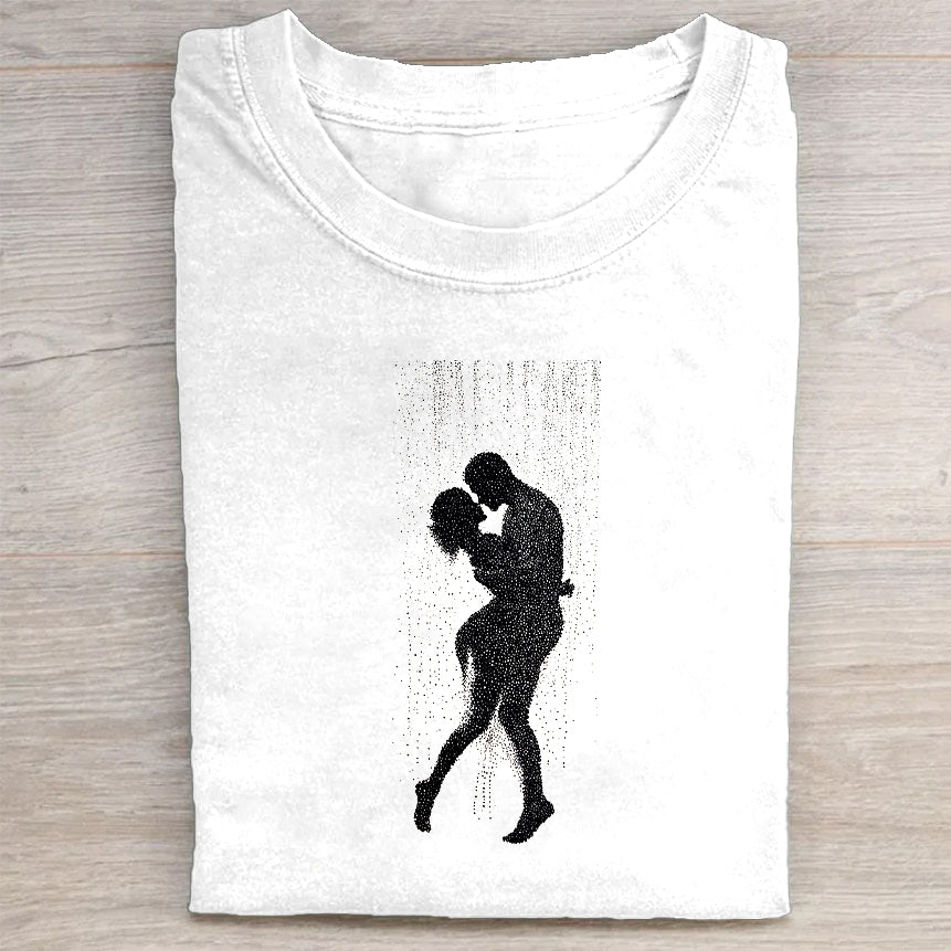 Dancing Couple Silhouette Art Print Casual T-Shirt