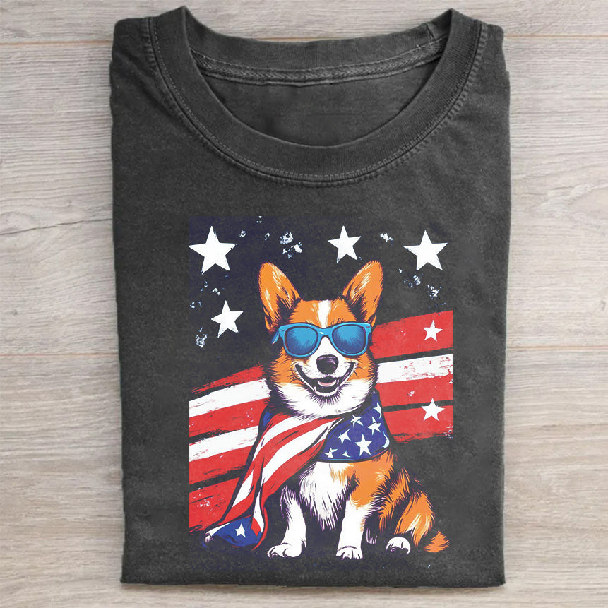 Patriotic Corgi Dog T-Shirt