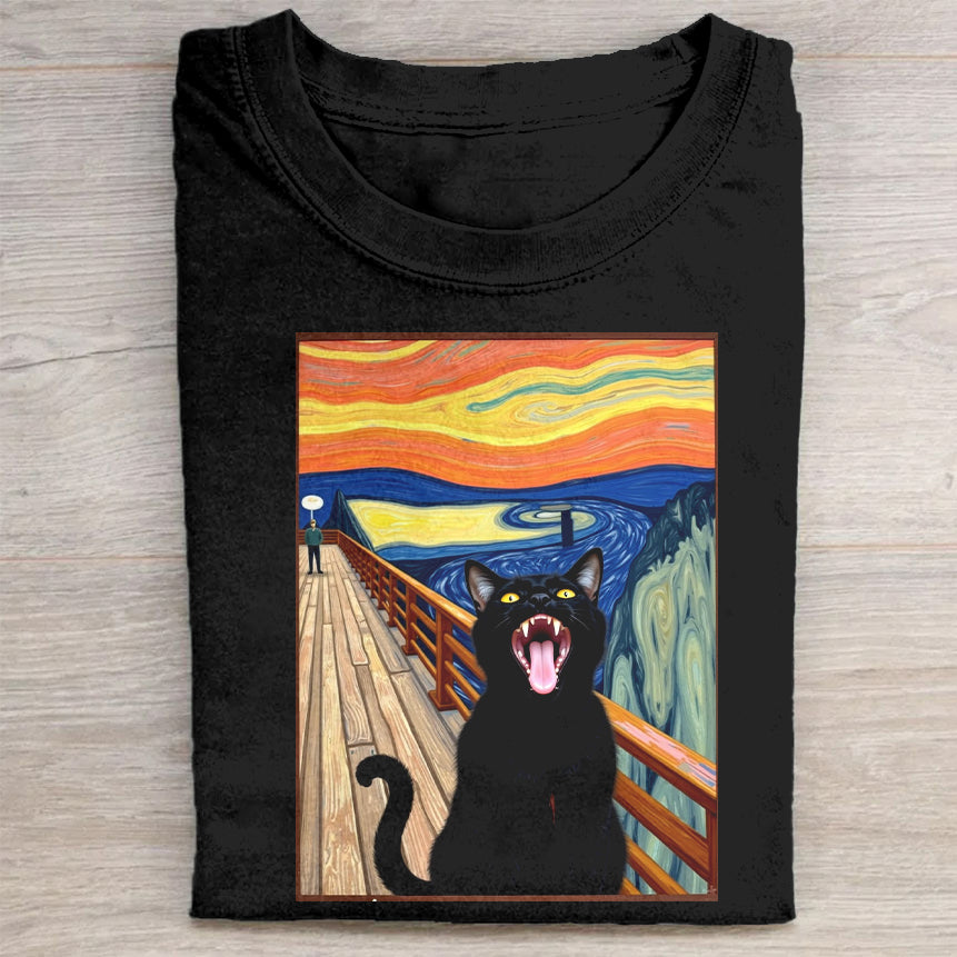 Black Cat Art Parody T-Shirt