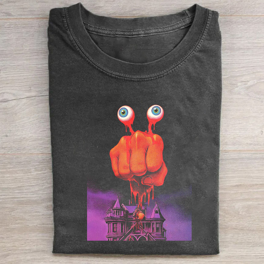 Finger Eyes Graphic Tee for Men Women Unisex Casual Short Sleeve T-Shirt