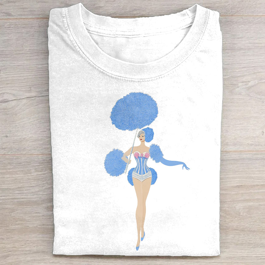 Blue Afro Woman Graphic T-Shirt