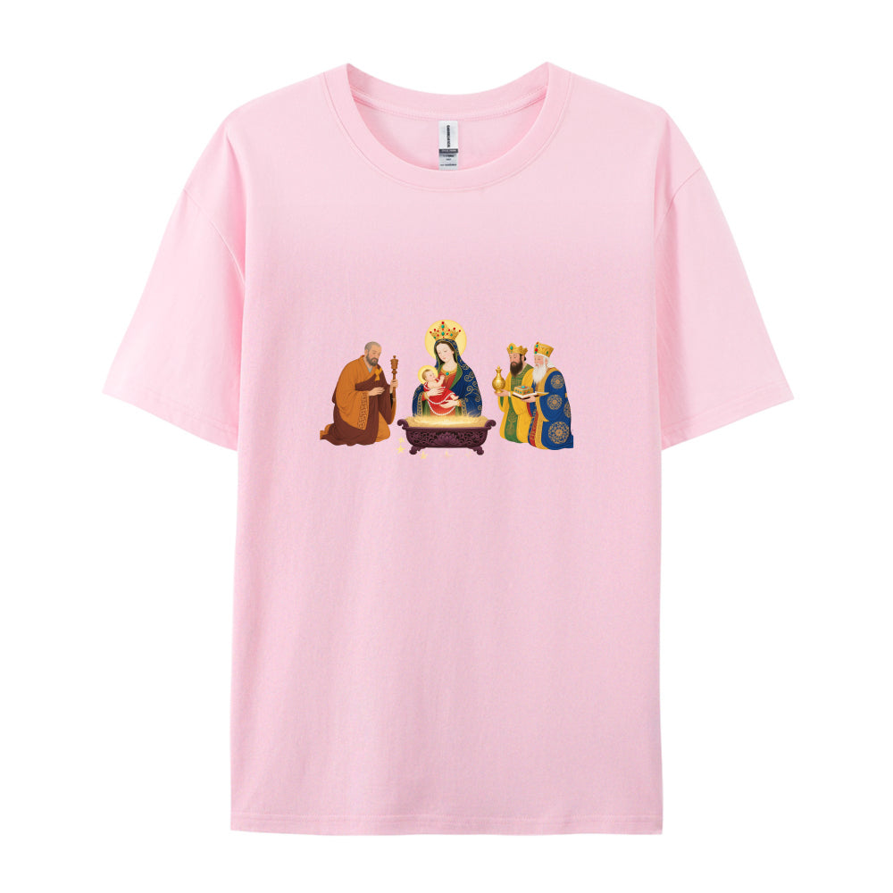 Christmas Nativity Scene T-Shirt  Three Wise Men and Virgin Mary Design  Festive Holiday Clothing for Men Women Kids  Comfortable Cotton Tee  Xmas Gift Idea  Religious Christian Apparel