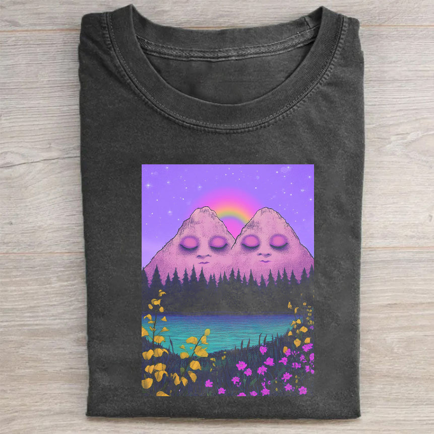 Dreamy Mountain Landscape Graphic T-Shirt