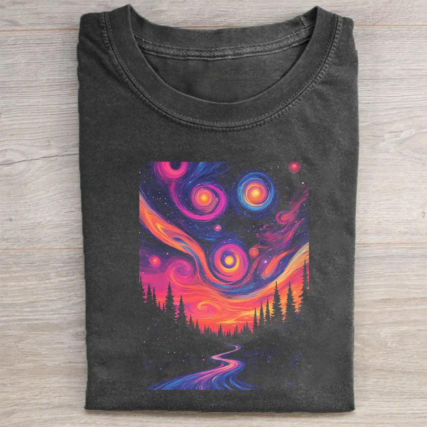 Psychedelic Galaxy Print Men's Graphic T-Shirt