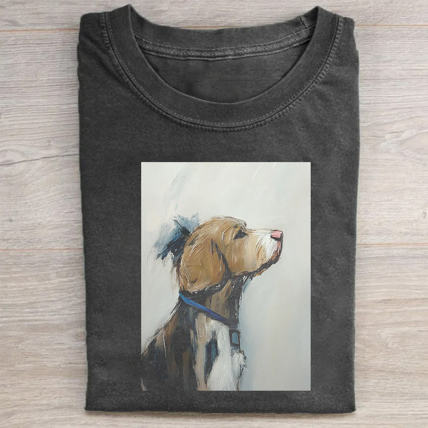 Vintage Dog Portrait Graphic T-Shirt
