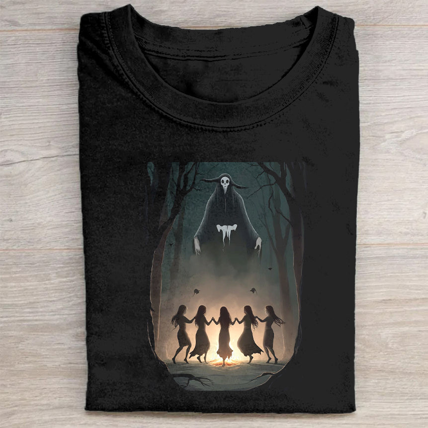 Mysterious Forest Silhouette Art Graphic T-Shirt