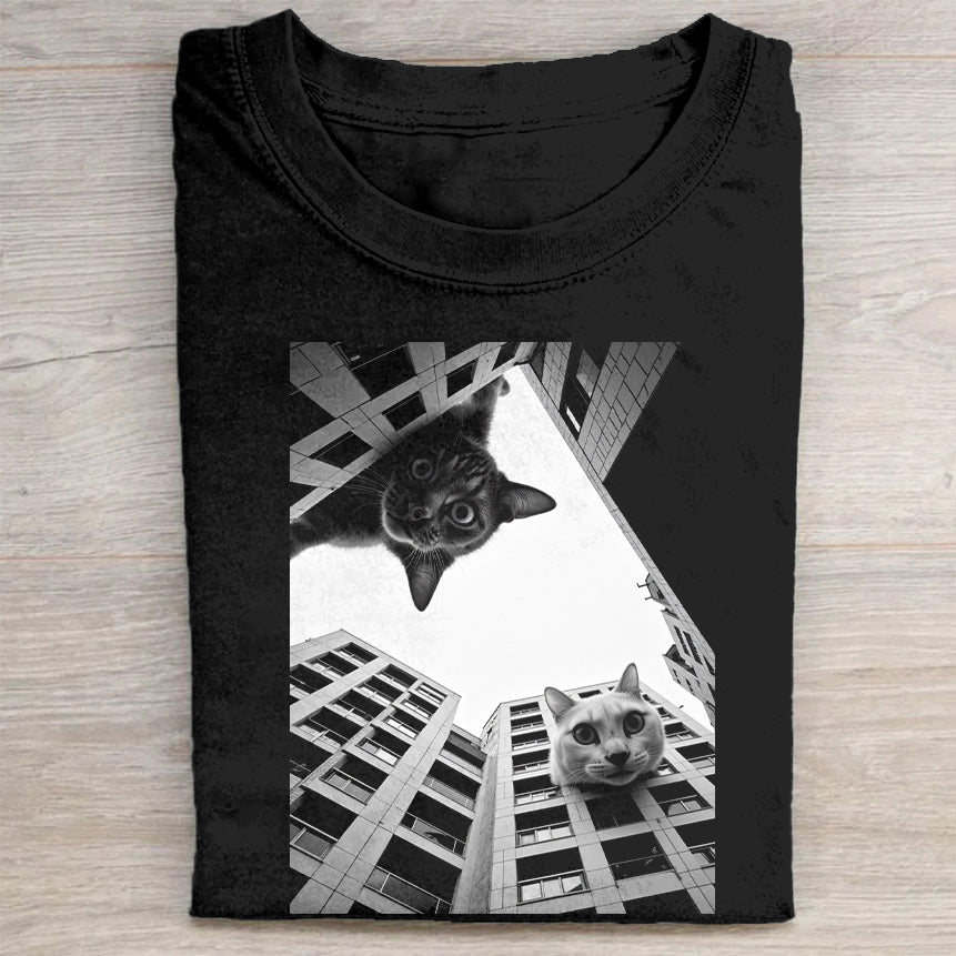Cute Cat Ballerina Graphic T-Shirt