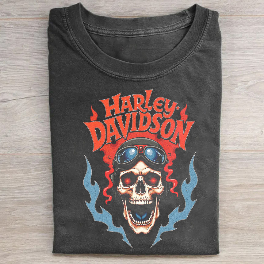 Harley-Davidson Skull Flame Graphic T-Shirt