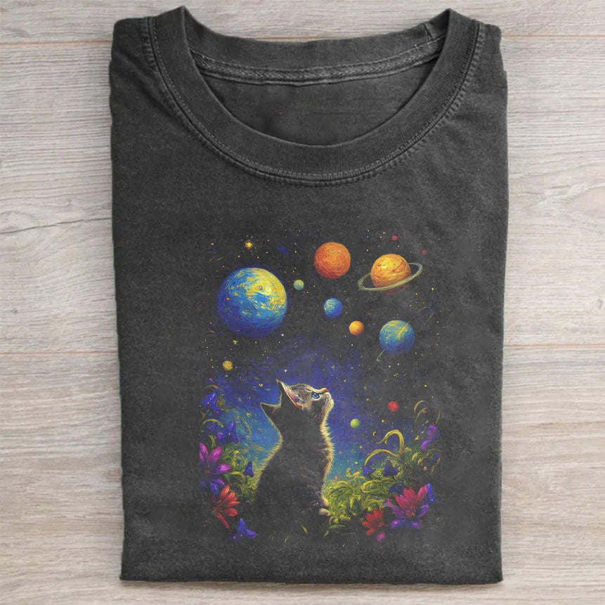 Space Cat Graphic T-Shirt