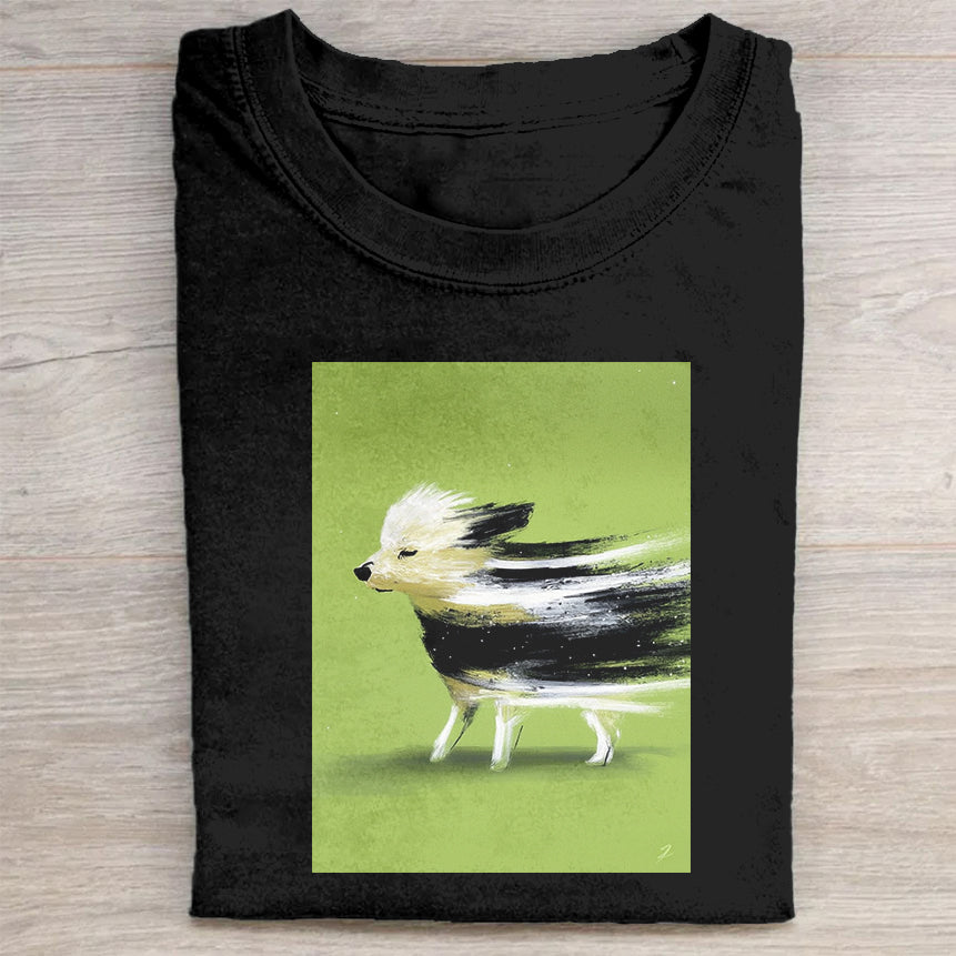 Creative Running Dog Graphic T-Shir