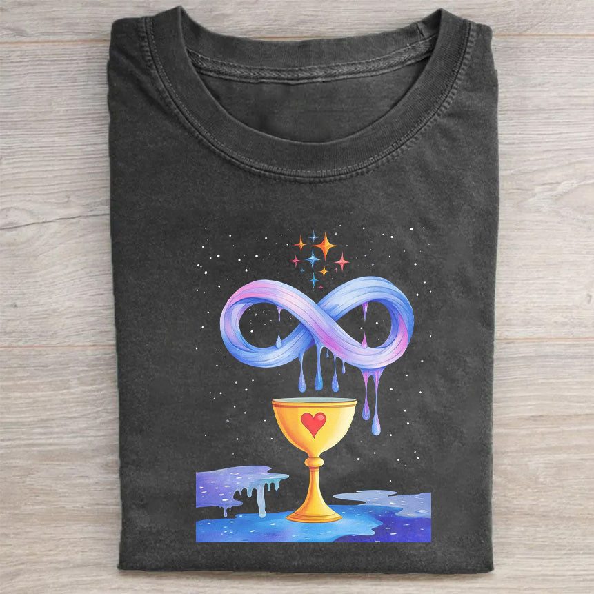 Infinite Galaxy Chalice Design Men's Graphic T-Shirt