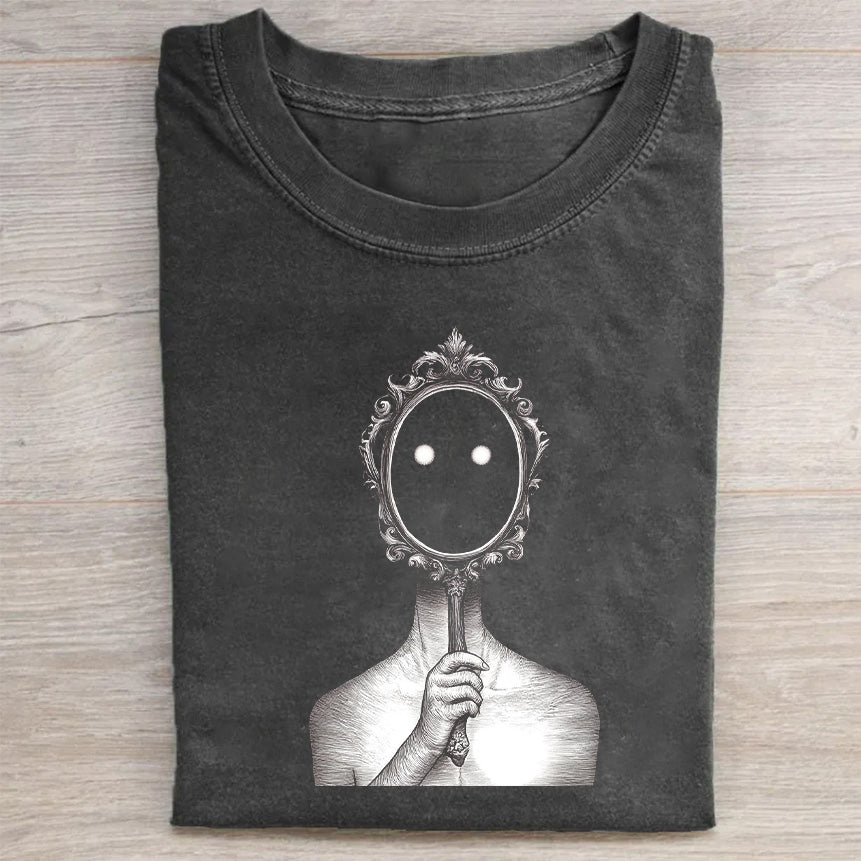Men's Graphic T-Shirt with Mirror Design Art Print T-Shirt