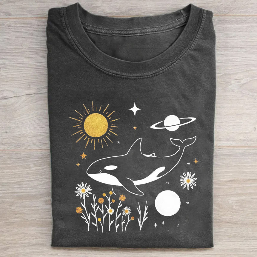 Cosmic Whale Graphic T-Shirt