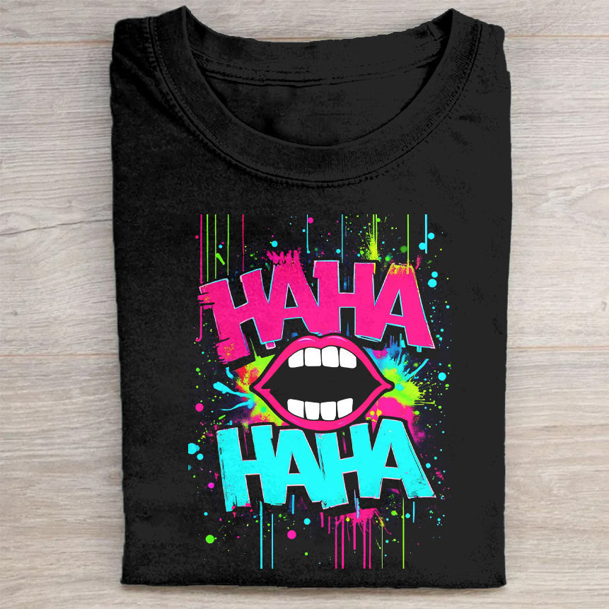 HAHA Graphic Design Black T-Shirt