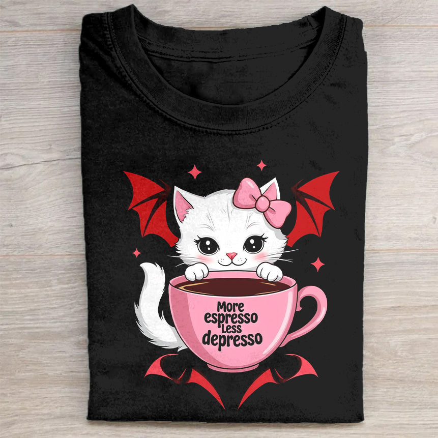 Cute Cat in Teacup Graphic T-Shirt