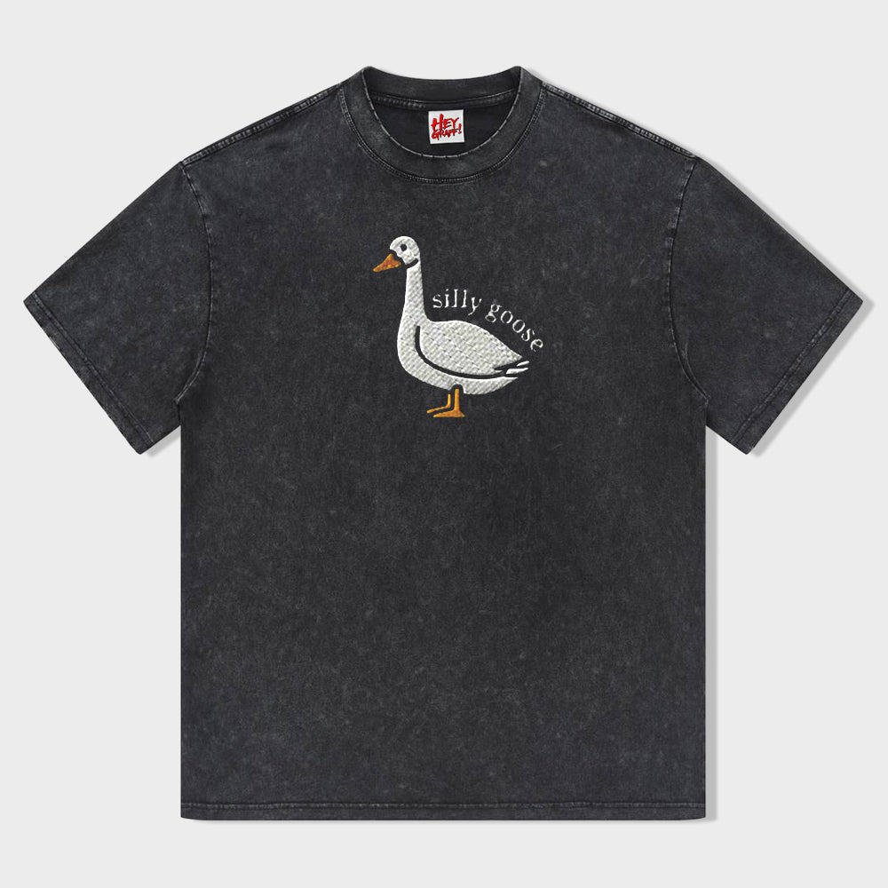 Silly Goose Embroidered T-shirt - heygraff