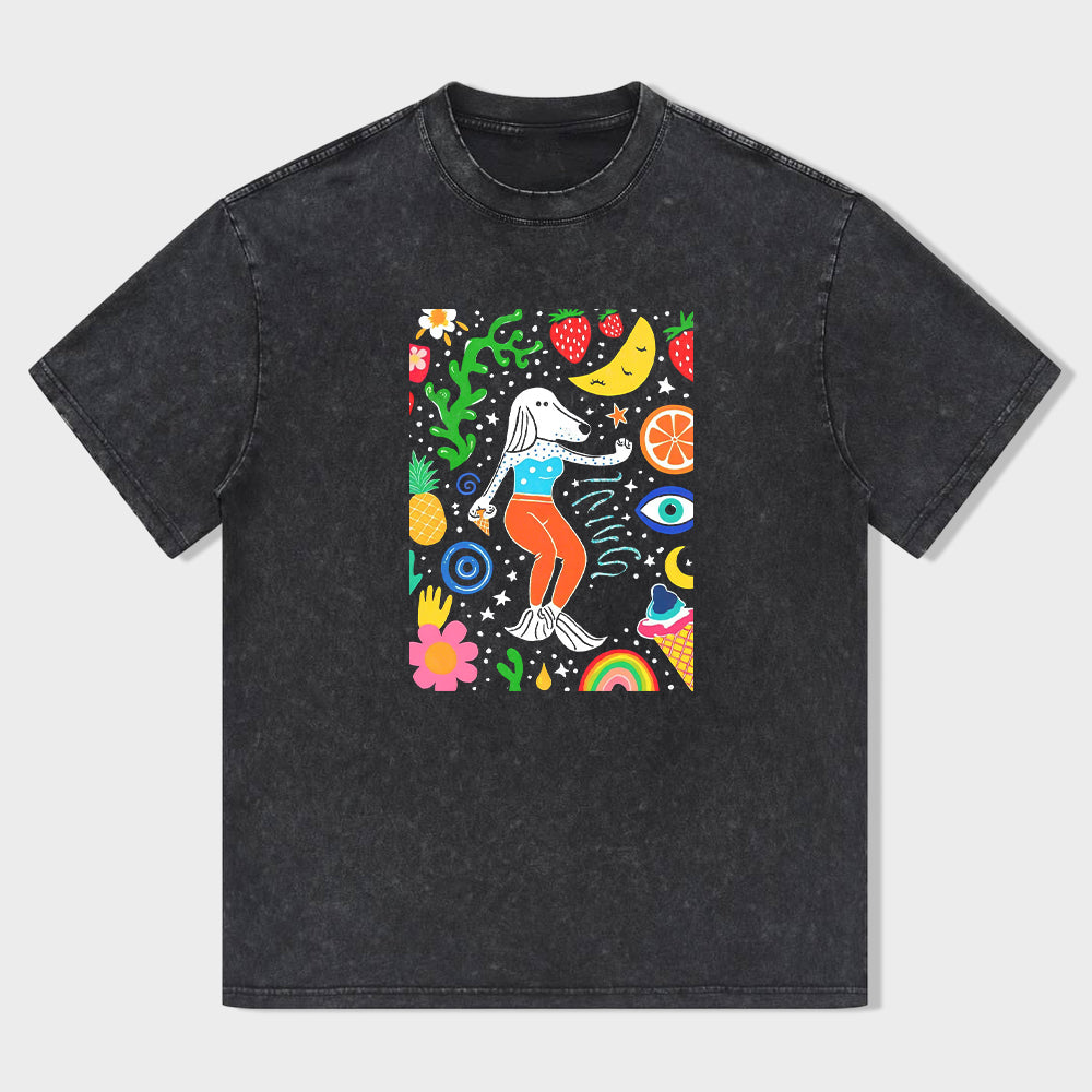 Colorful Graphic Print Women's T-Shirt