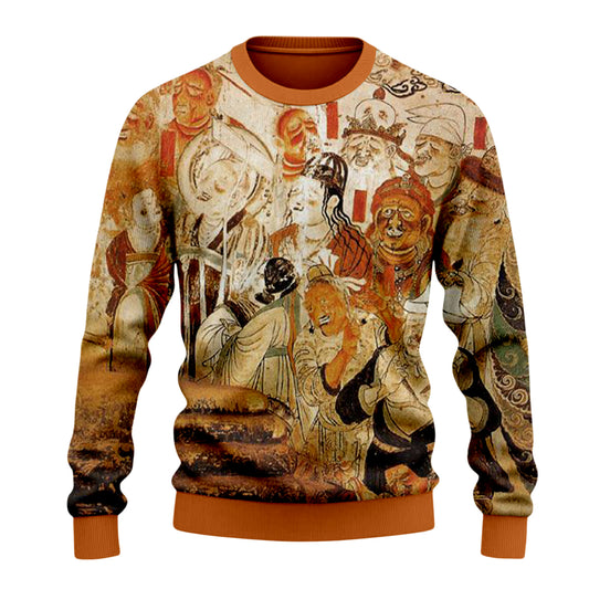 Dunhuang Art Print Crewneck Sweater
