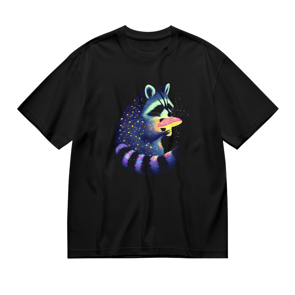 Cute Raccoon Galaxy Graphic T-Shirt