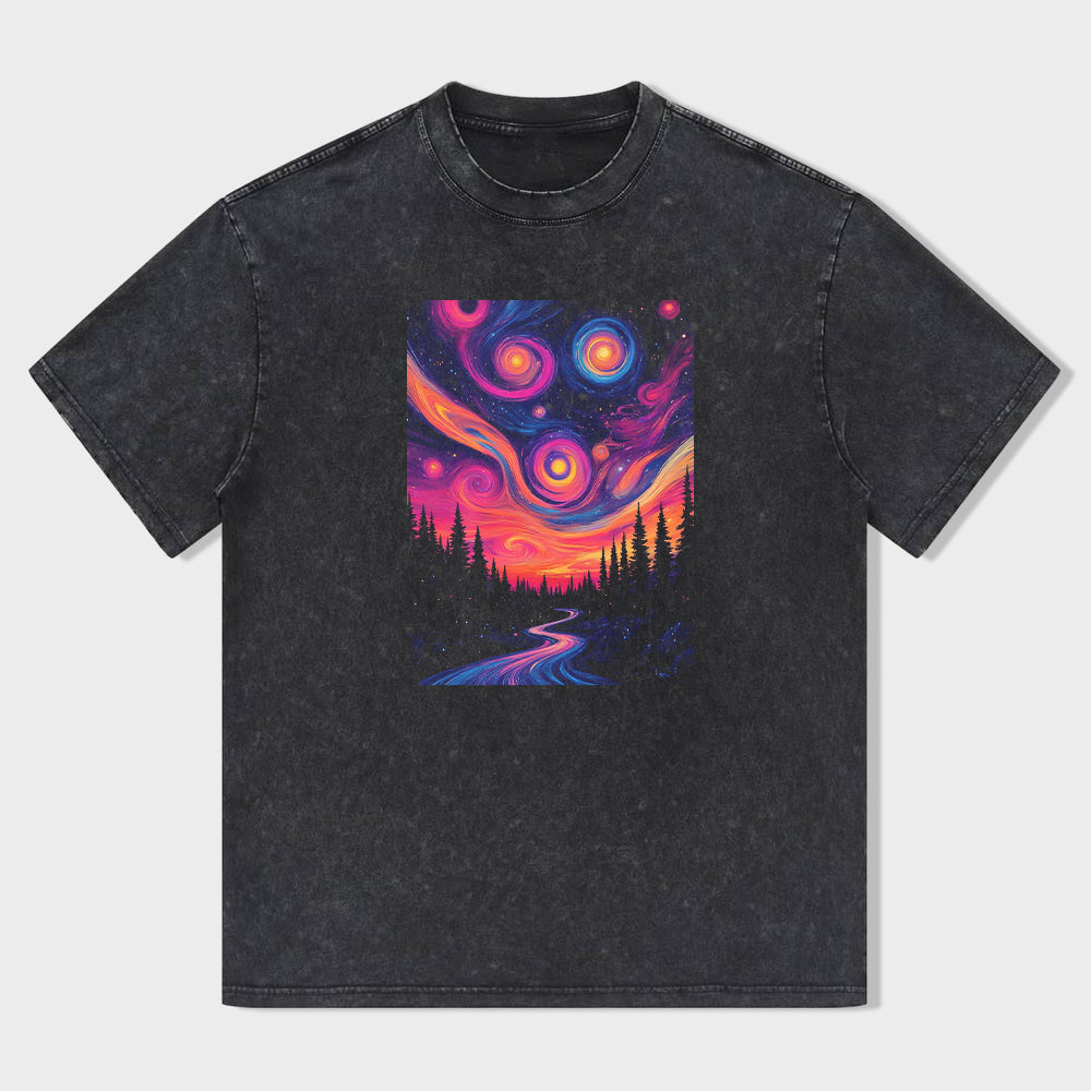 Psychedelic Galaxy Print Men's Graphic T-Shirt