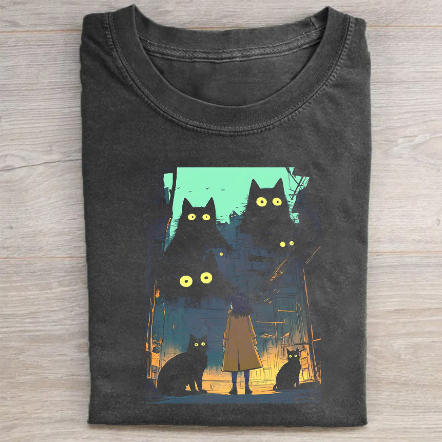 Cute Cat Illustration Graphic T-Shirt