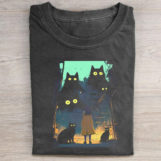 Cute Cat Illustration Graphic T-Shirt