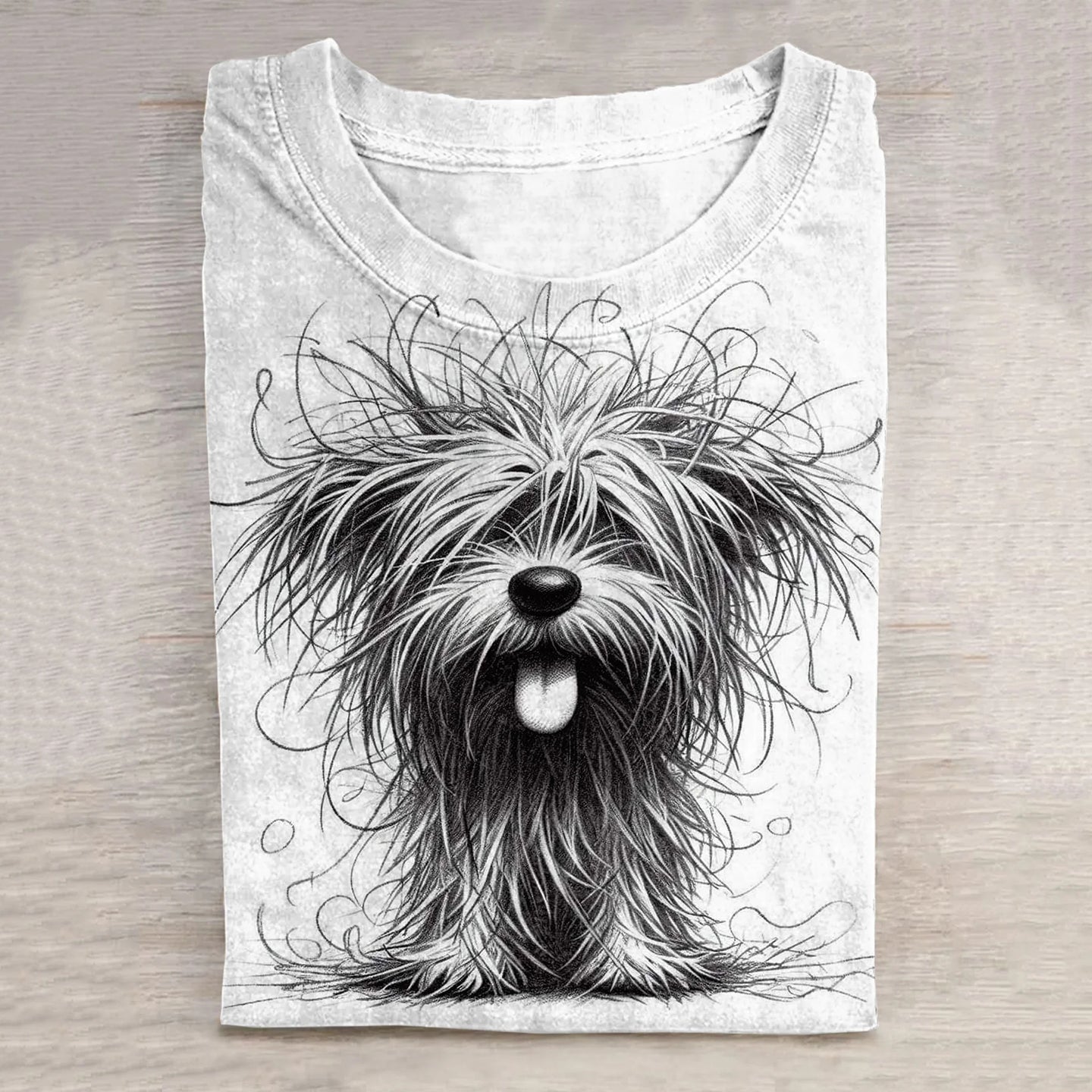 Funny Cute Dog Art Print Casual Short Sleeve T-Shirt