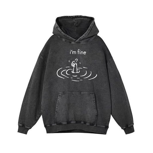 Vintage I'm Fine Unisex Hoodie