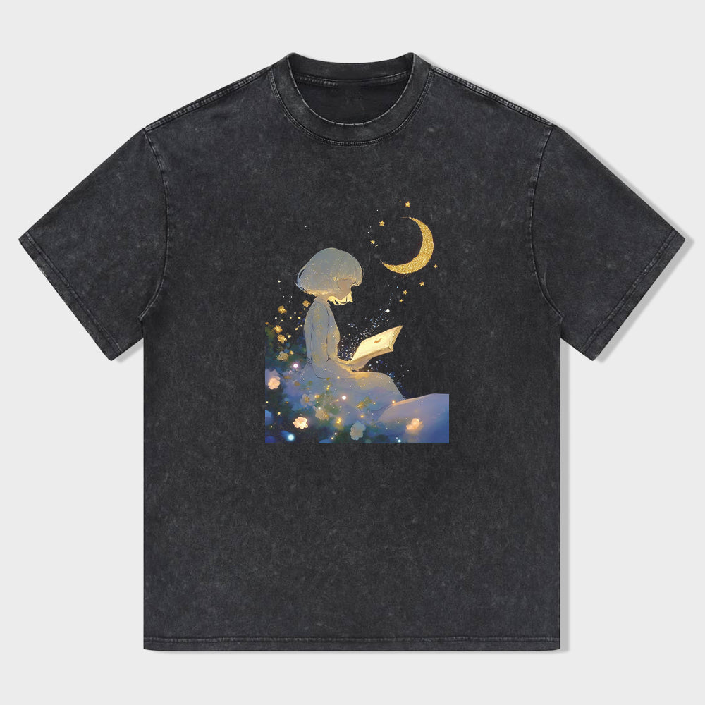 Moonlit Night Mushroom Fairy Graphic T-Shirt