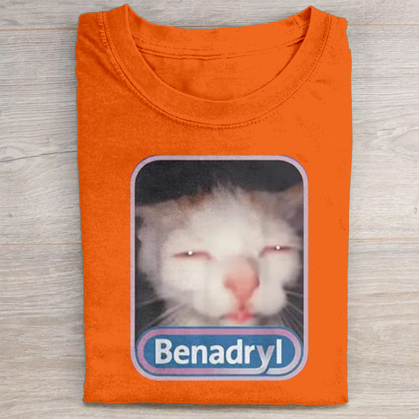 Cute Cat Benny Meme Washed T-Shirt