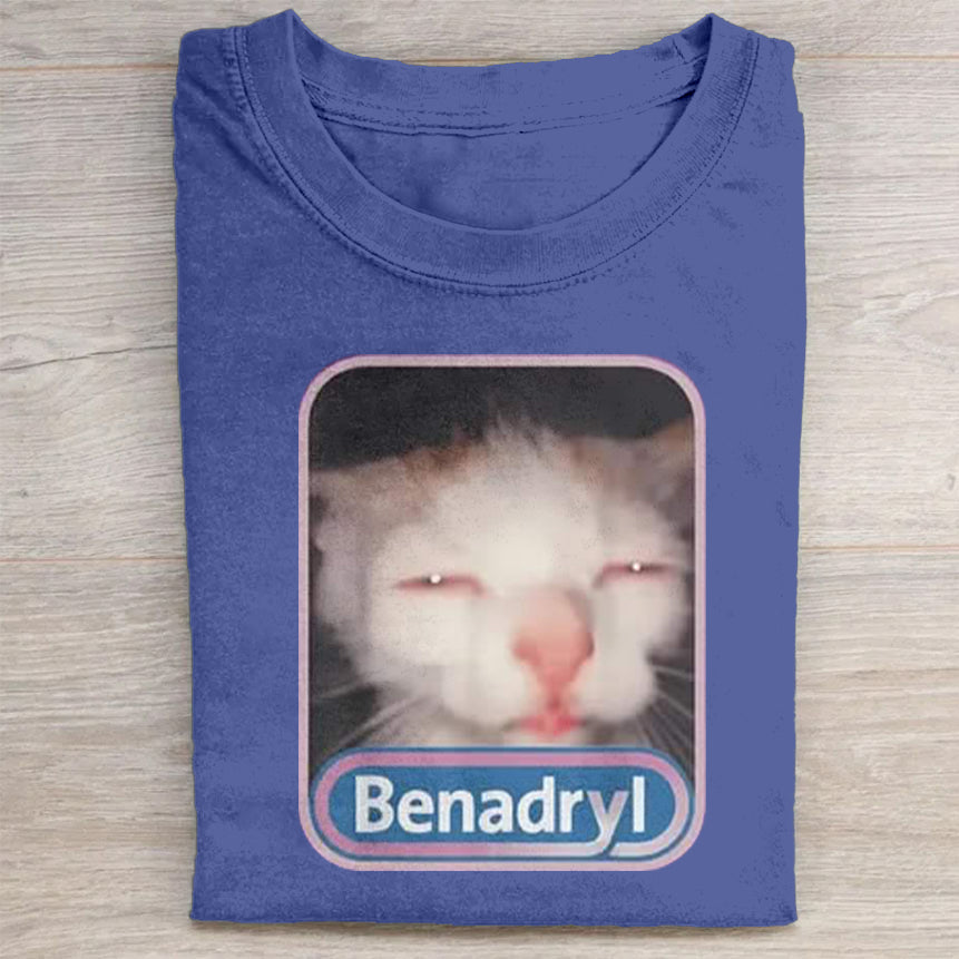 Cute Cat Benny Meme Washed T-Shirt