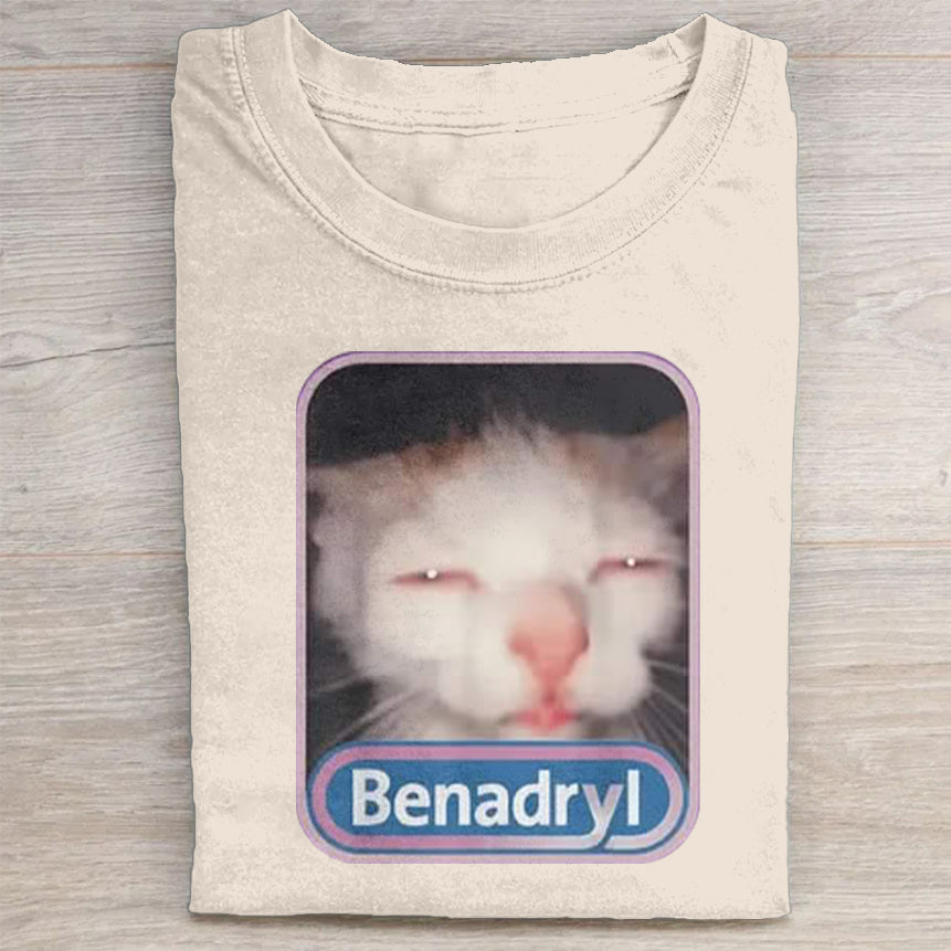 Cute Cat Benny Meme Washed T-Shirt