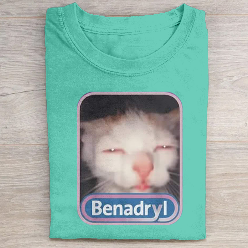 Cute Cat Benny Meme Washed T-Shirt