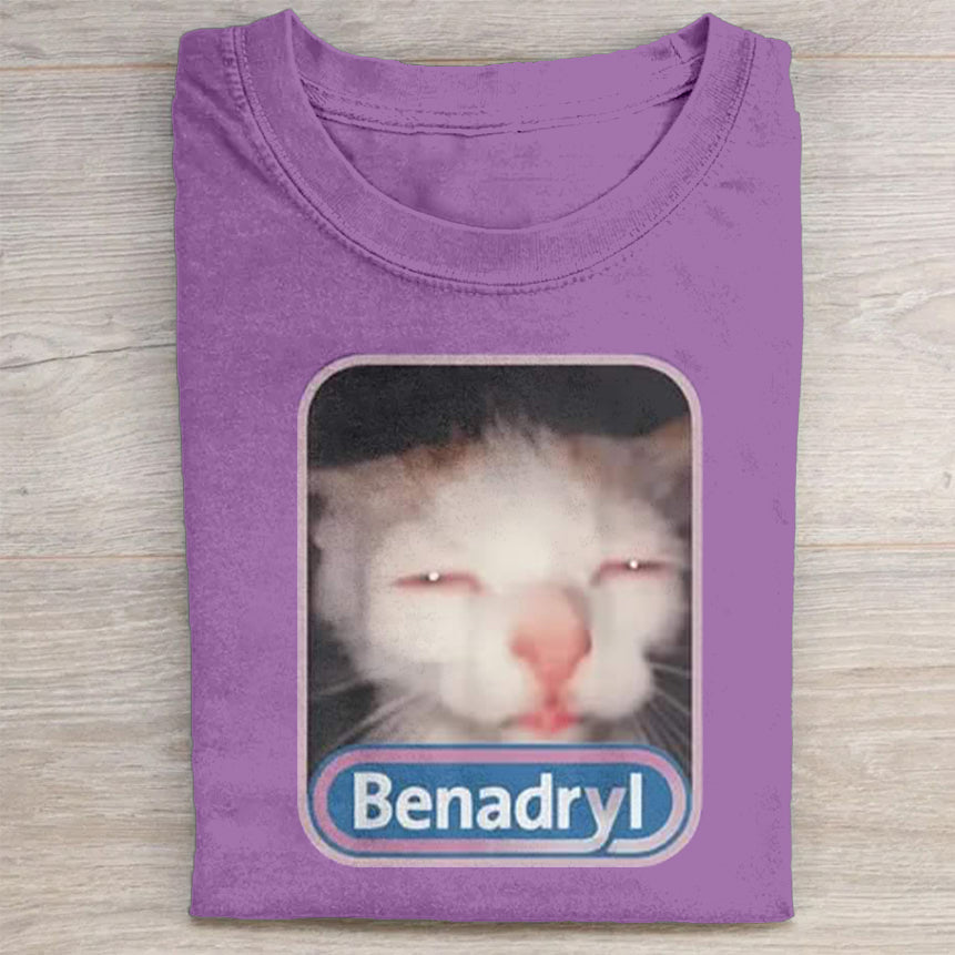 Cute Cat Benny Meme Washed T-Shirt