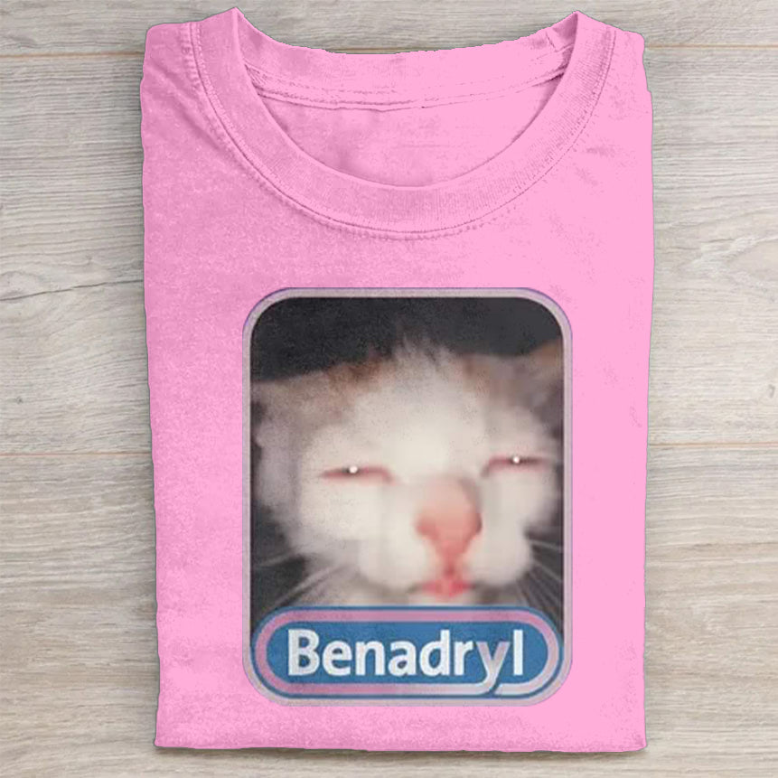 Cute Cat Benny Meme Washed T-Shirt