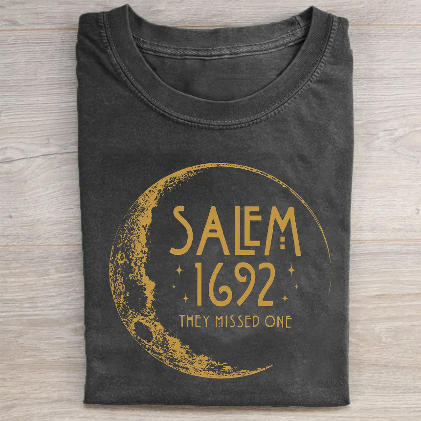 Salem 1692 They Missed One Crescent Moon Graphic T-Shirt