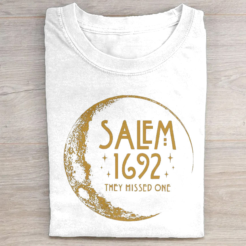 Salem 1692 They Missed One Crescent Moon Graphic T-Shirt