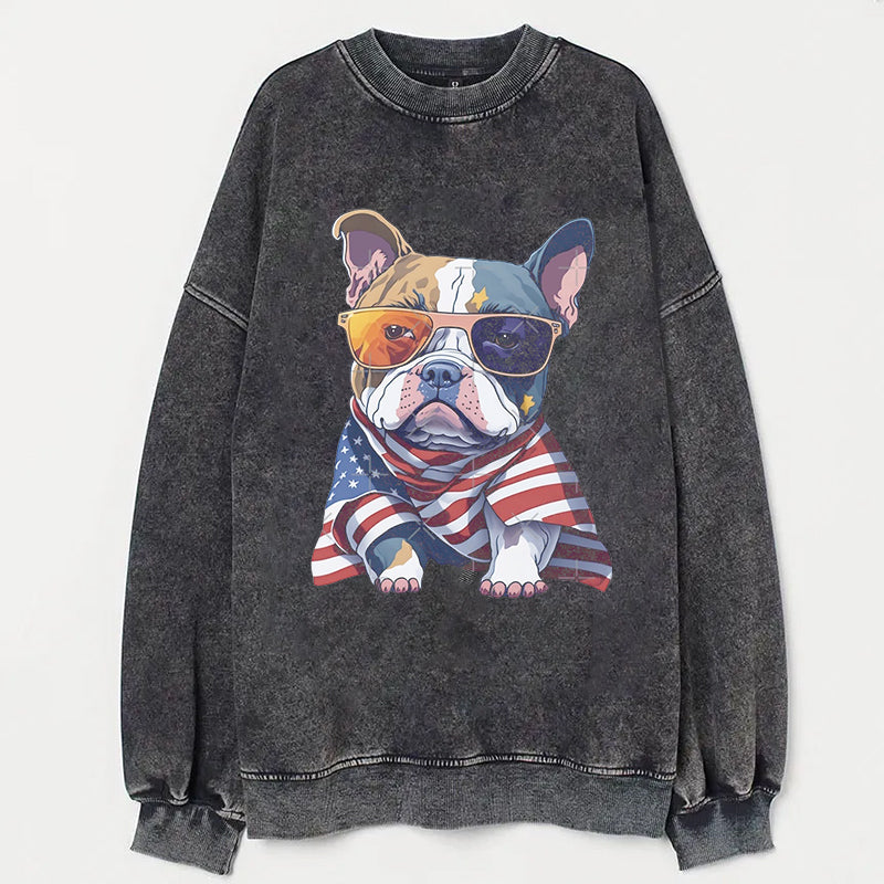 Fashionable French Bulldog Patriotic Style Trendy T-shirt