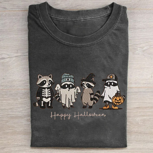 Cute Raccoon Halloween Costume Print T-Shirt