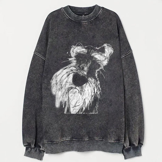 Scrawled Puppy Art Lovely Dog Print Casual Sweatshirt