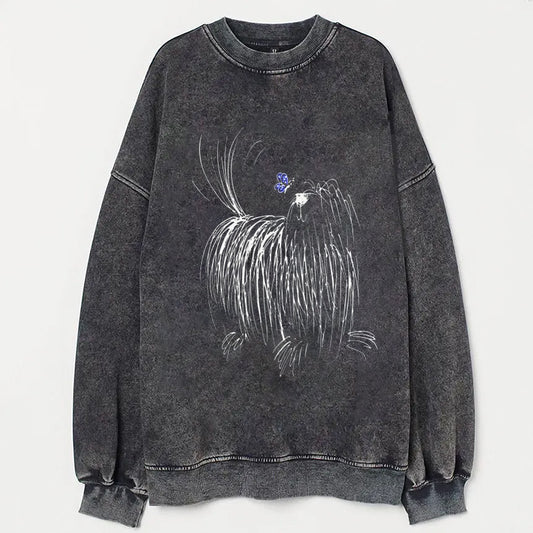 Cute Dog Scrawled Puppy Art Print Casual Sweatshirt