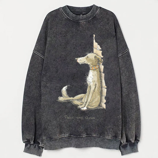 Scrawled Puppy Art Cute Dog Print Casual Sweatshirt