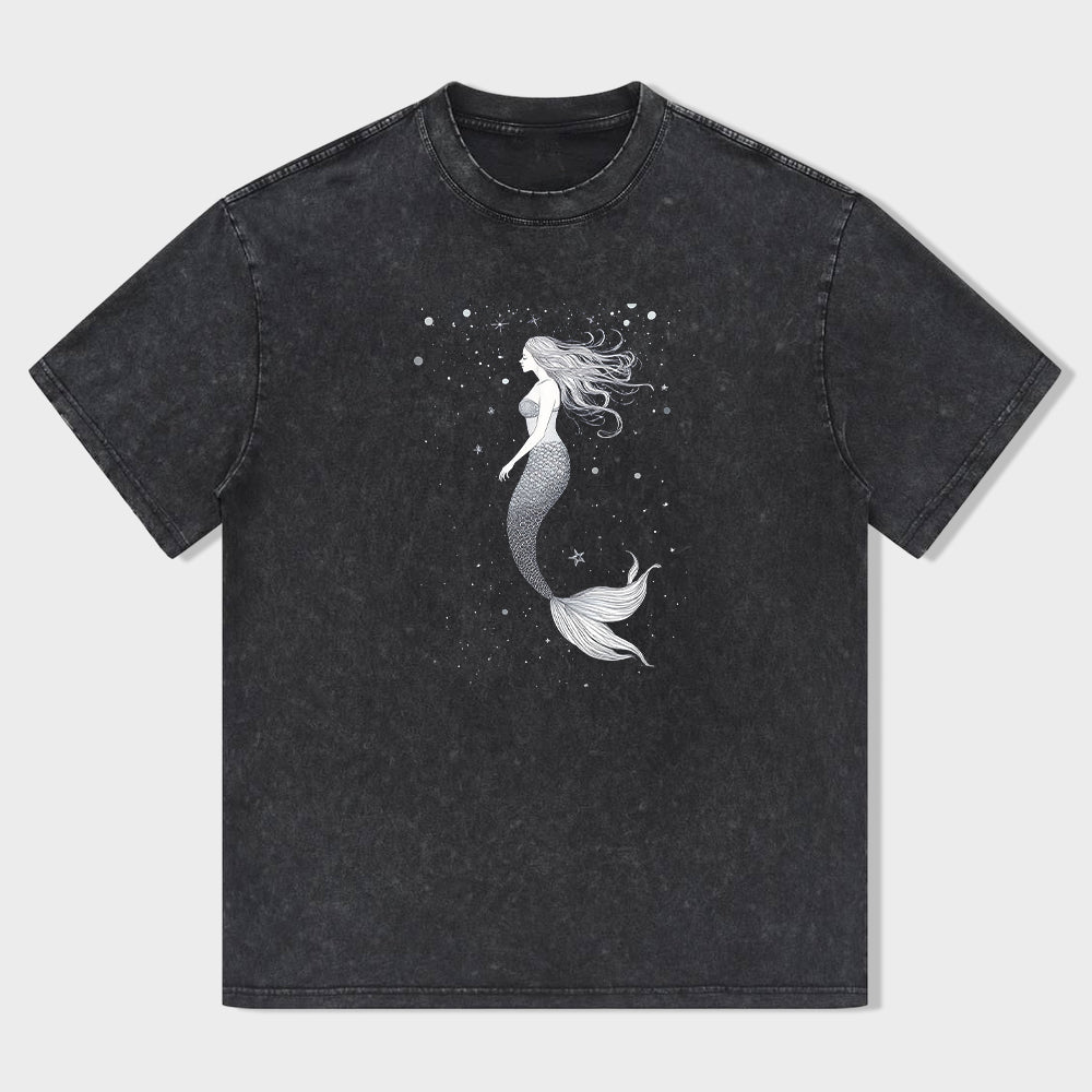 Mermaid Graphic Print Women's Casual Short Sleeve T-Shirt