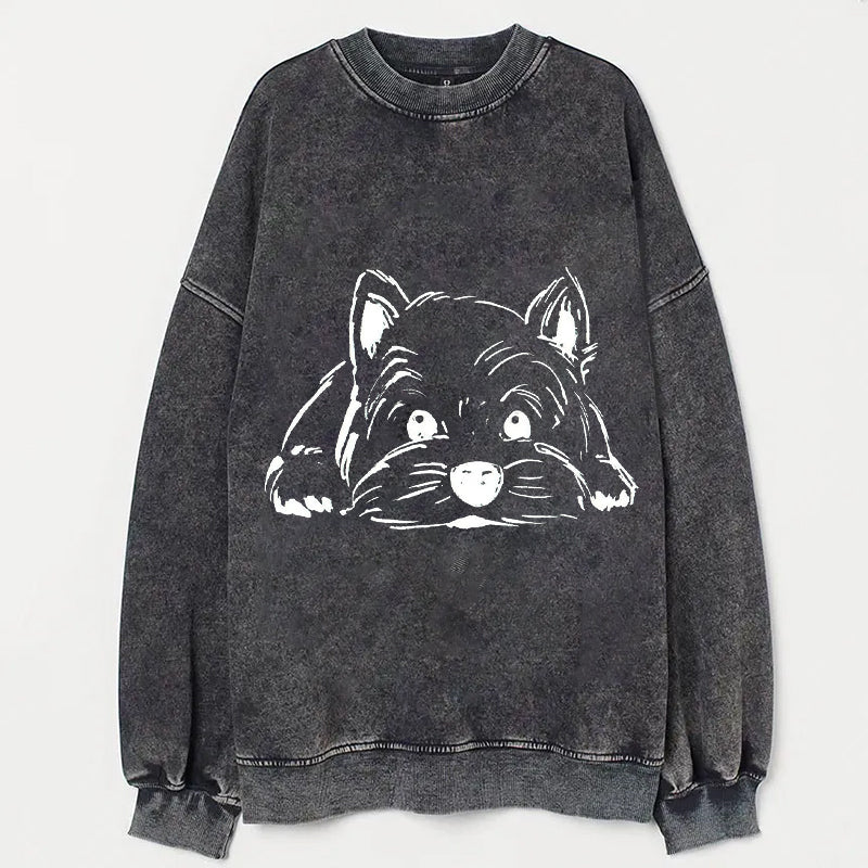 Cute Dog Scrawled Puppy Art Print Casual Sweatshirt