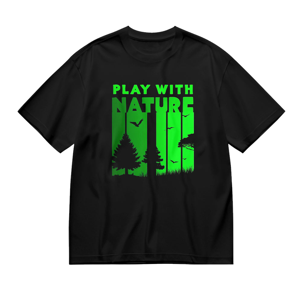 Play with Nature Green Forest Graphic T-Shirt