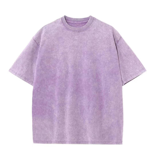 Vintage Enzyme Washed Cotton Color Unisex Basic T-Shirt