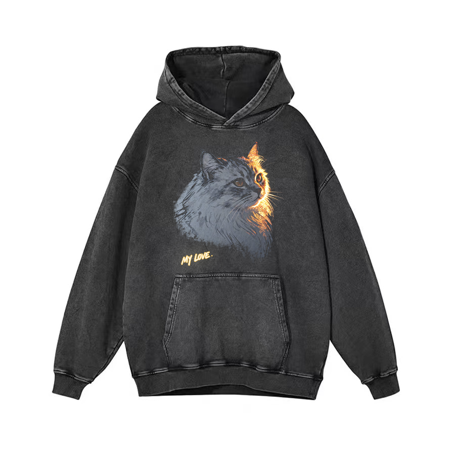 My Love Cat Print T-Shirt