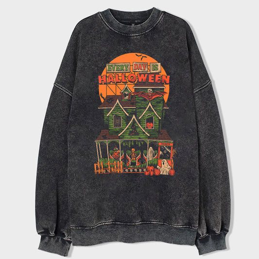 Ghost Party Acid Wash Sweatshirt