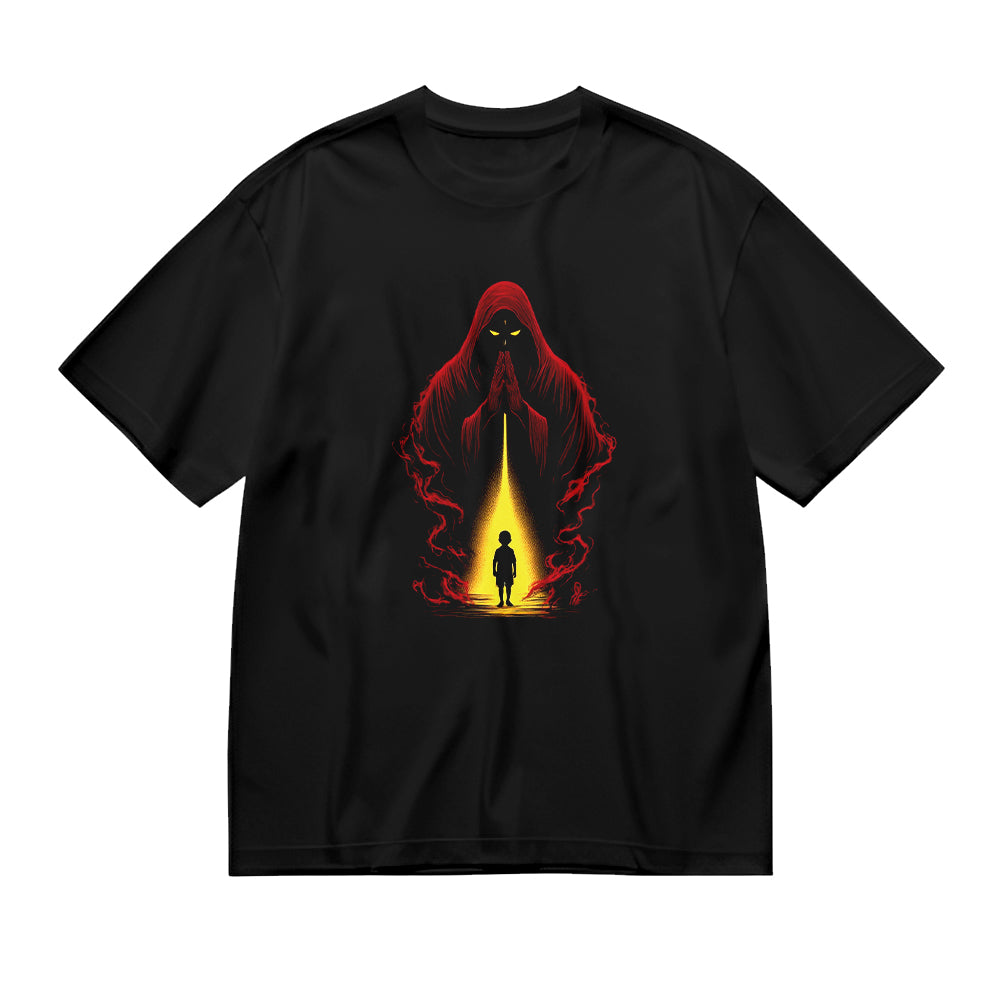 Mystical Flame Cloak Graphic T-Shirt for Men Women Unisex Casual Short Sleeve Tee Shirt with Unique Design Art Print T-Shirt