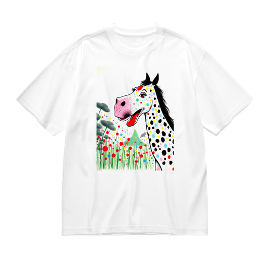 Colorful Dotted Horse Graphic T-Shirt